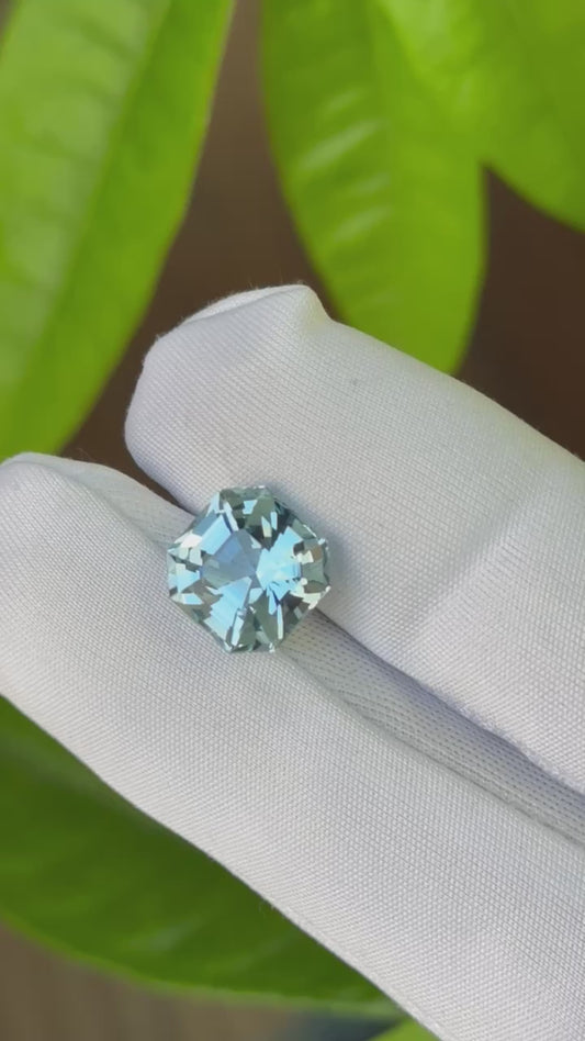 Aquamarine | Ascher Cut 5.6cts |10.9x10.9x8.2 (Brazil)